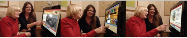 Maggie Ellis works with a patient with dementia using the CIRCA technology